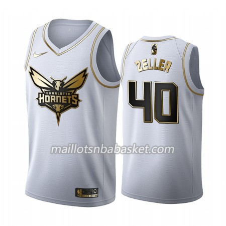 Maillot Homme Charlotte Hornets Cody Zeller 40 2019-20 Nike Blanc Golden Edition Swingman